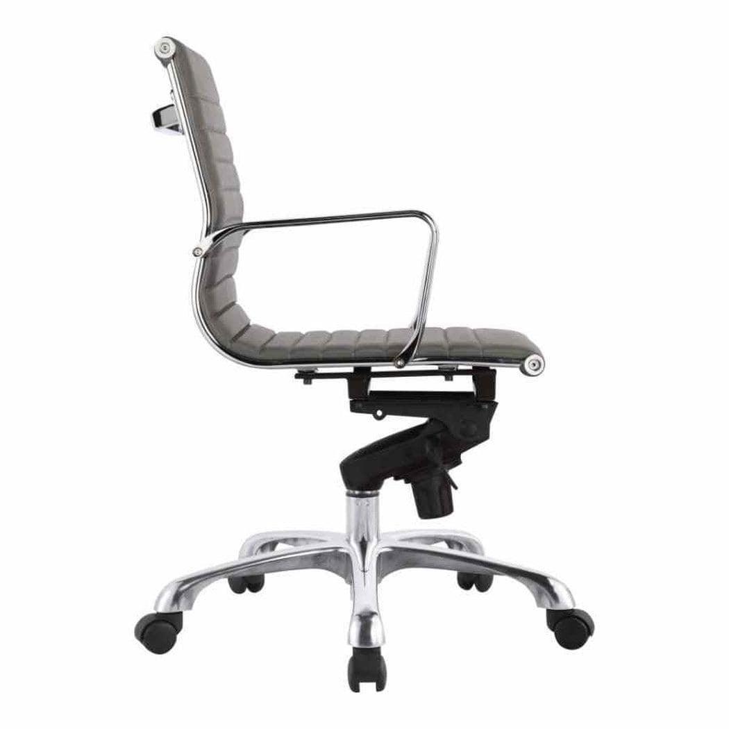 Swivel Office Chair Low Back Grey Contemporary Office Chairs LOOMLAN By Moe's Home