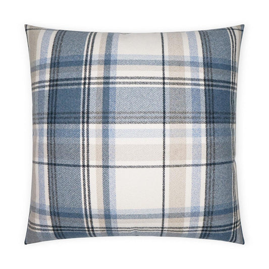 D.V. Kap Tartan Navy Plaid Check Navy Large Throw Pillow Insert