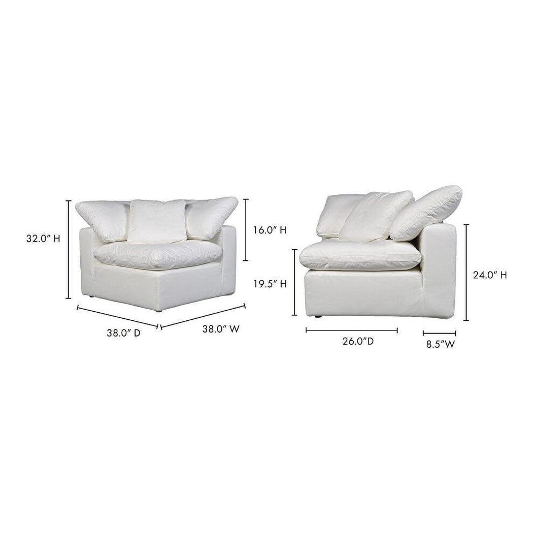 Terra Condo White Stain Resistant Performance Modular Corner Chair Modular Components LOOMLAN By Moe's Home