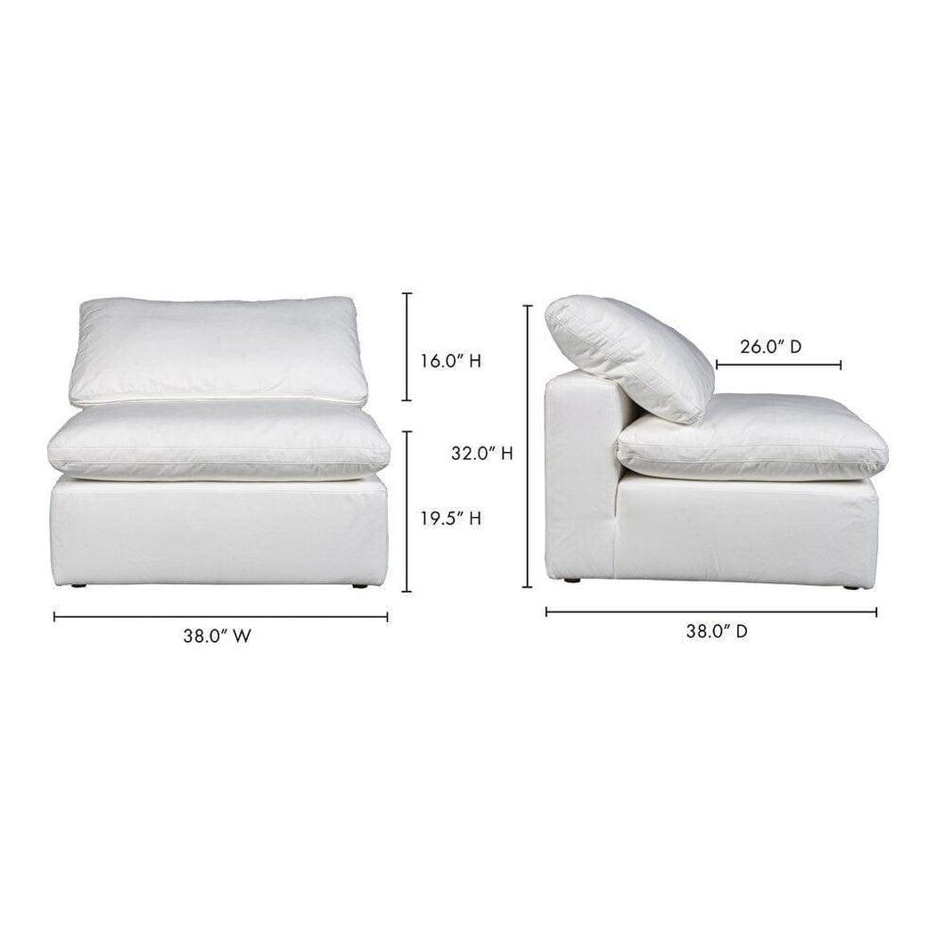 Terra Condo White Stain Resistant Performance Modular Slipper Chair Modular Components LOOMLAN By Moe's Home