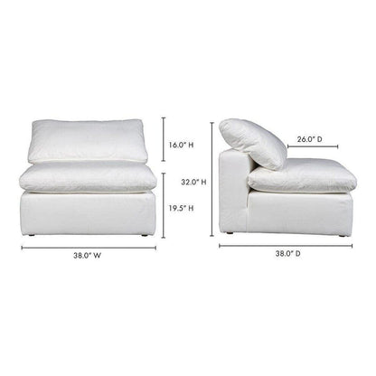 Terra Condo White Stain Resistant Performance Modular Slipper Chair Modular Components LOOMLAN By Moe's Home