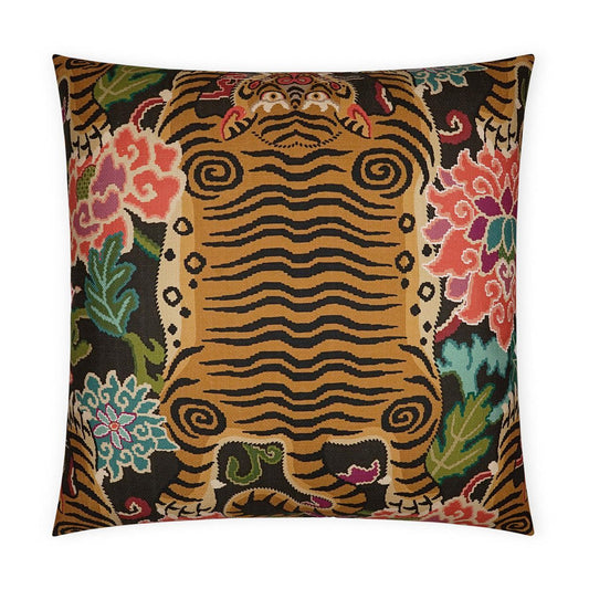 D.V. Kap Tiger Eye Floral Tan Taupe Large Throw Pillow Insert