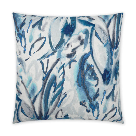 D.V. Kap Tisane Ocean Abstract Floral Blue Large Throw Pillow