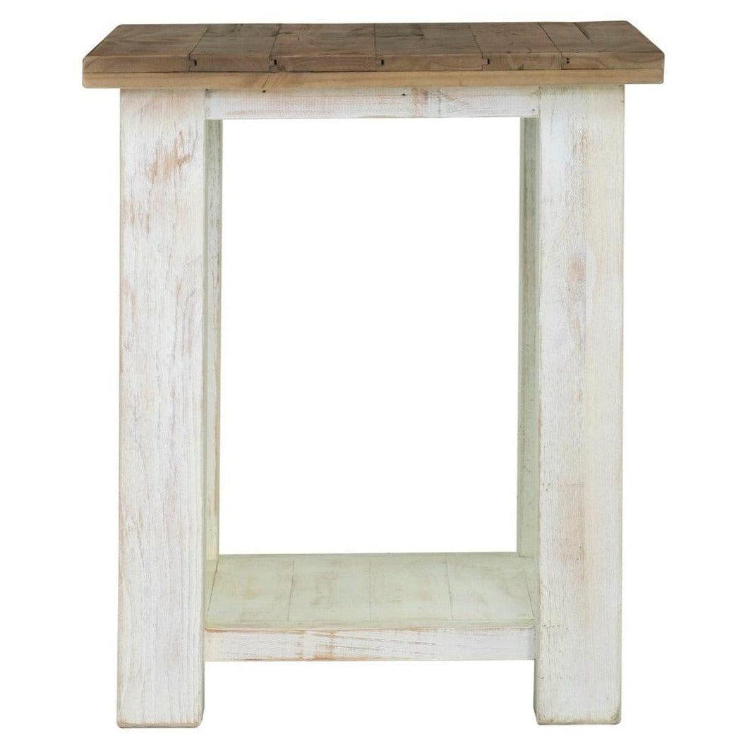 Two-Tone Square Side Table With Shelves Wood Top With Wood Base Side Tables LOOMLAN By LHIMPORTS