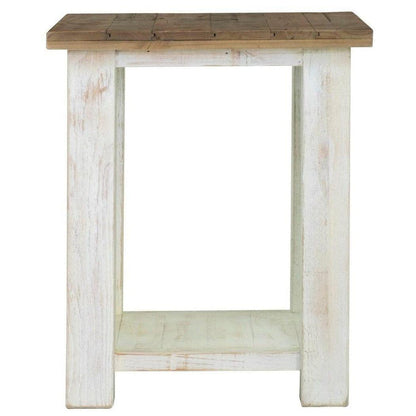 Two-Tone Square Side Table With Shelves Wood Top With Wood Base Side Tables LOOMLAN By LHIMPORTS