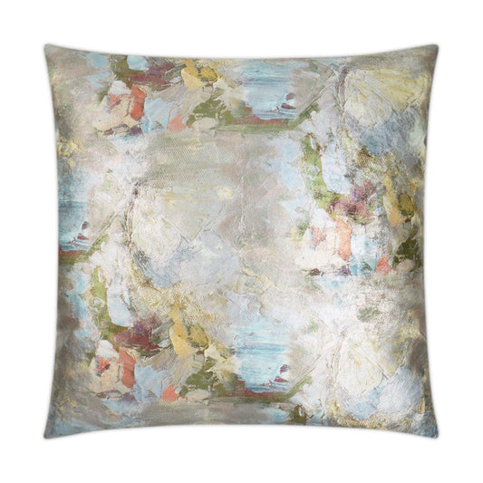 D.V. Kap Untamed Chic Glacier Abstract Silver Large Throw Pillow