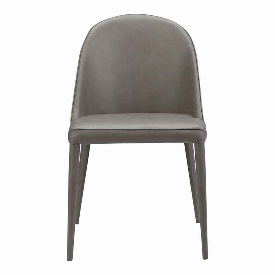 Upholstered Legs Dining Chair Grey Vegan Leather Set of 2 Dining Chairs LOOMLAN By Moe's Home