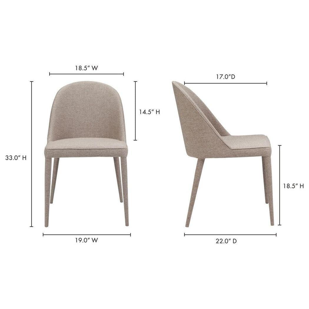 Upholstered Legs Dining Chair Grey Vegan Leather Set of 2 Dining Chairs LOOMLAN By Moe's Home