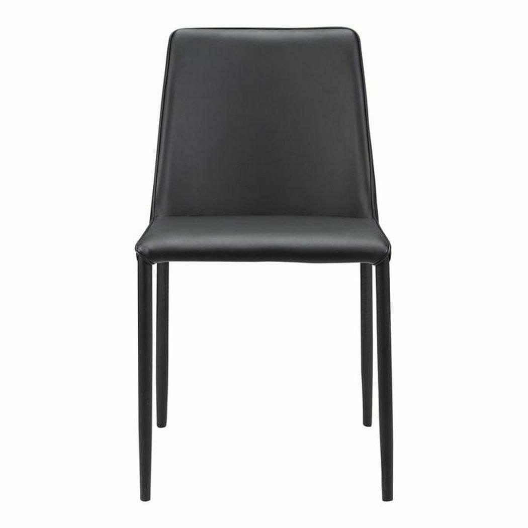 Upholstered Legs Nora Dining Chair Black Vegan Leather Set of 2 Dining Chairs LOOMLAN By Moe's Home