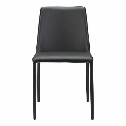 Upholstered Legs Nora Dining Chair Black Vegan Leather Set of 2 Dining Chairs LOOMLAN By Moe's Home