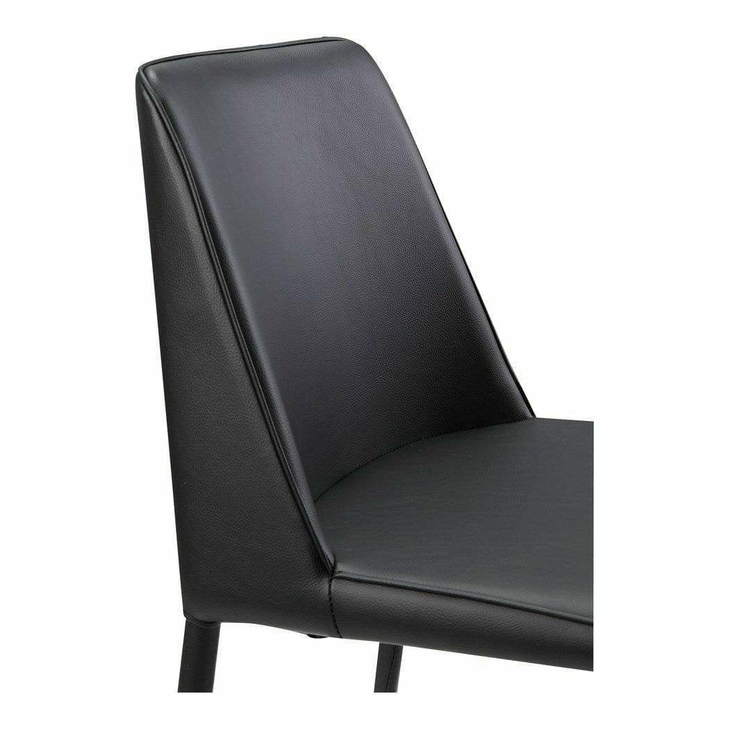 Upholstered Legs Nora Dining Chair Black Vegan Leather Set of 2 Dining Chairs LOOMLAN By Moe's Home