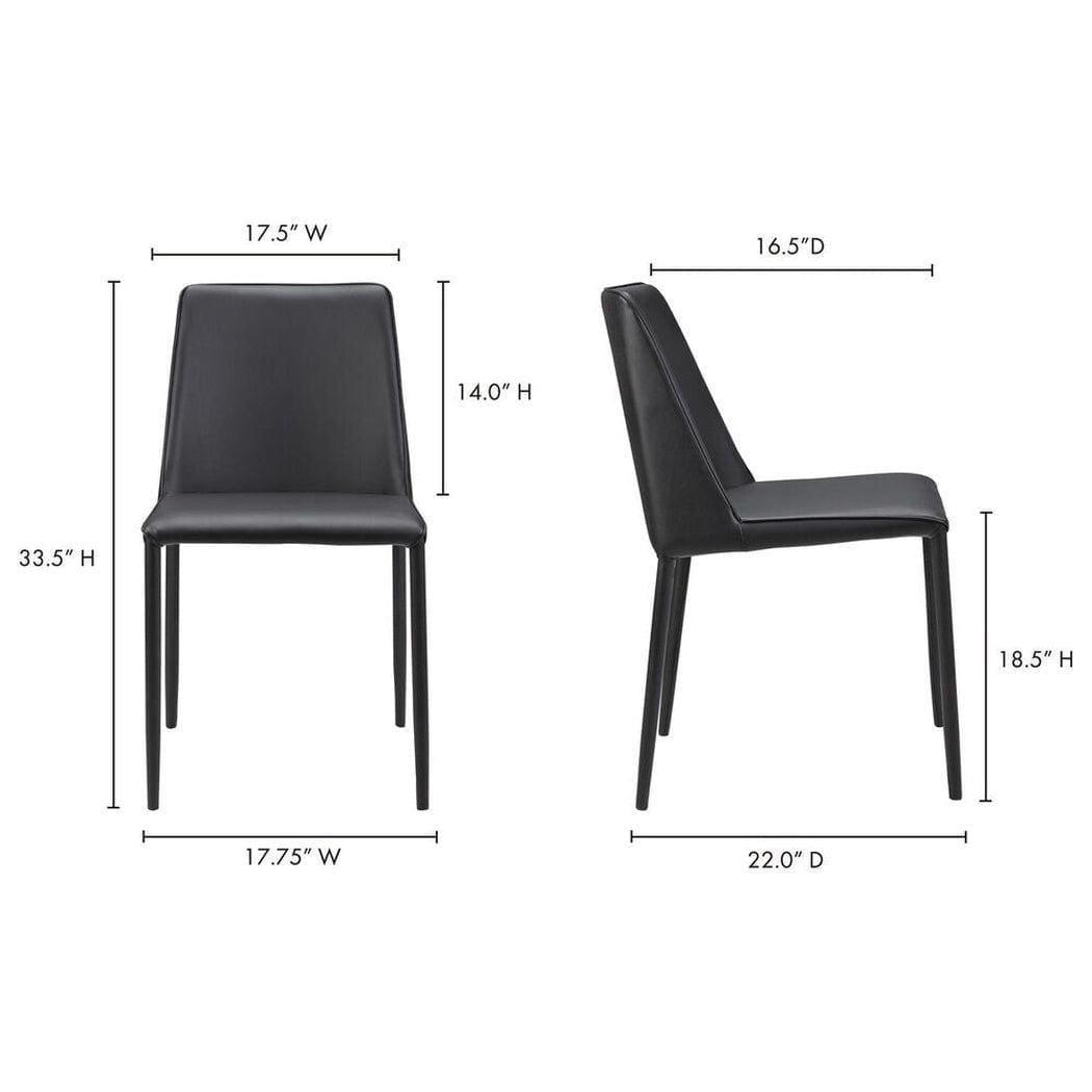 Upholstered Legs Nora Dining Chair Black Vegan Leather Set of 2 Dining Chairs LOOMLAN By Moe's Home