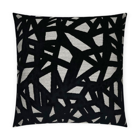 D.V. Kap Veleri Black Abstract Black Grey Large Throw Pillow