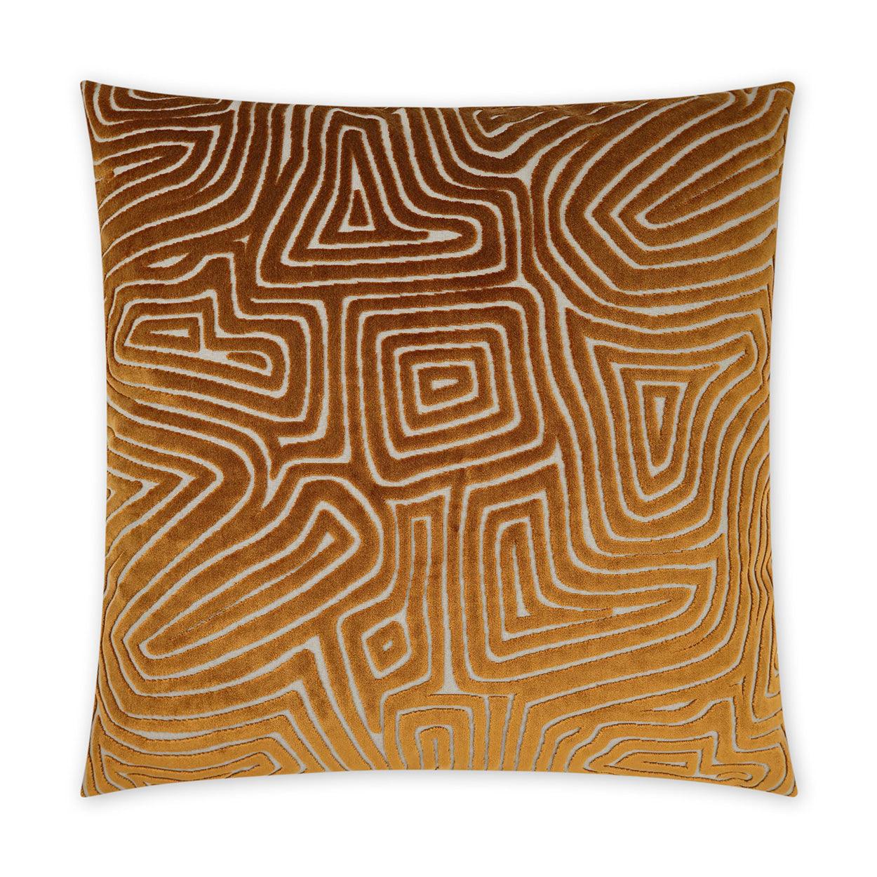 Vertigo Rust Abstract Copper Large Throw Pillow With Insert Throw Pillows LOOMLAN By D.V. Kap