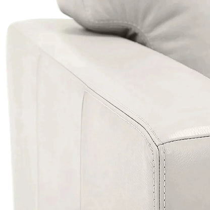 Virginia Symmetrical White Leather Sectional Sofa Made to Order Sectionals LOOMLAN By Uptown Sebastian