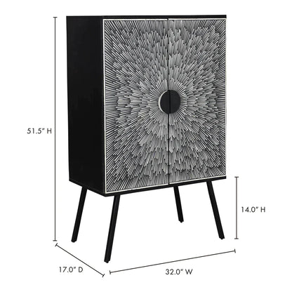 Wine Cabinet Black and White Retro Bar Home Bar Cabinets LOOMLAN By Moe's Home