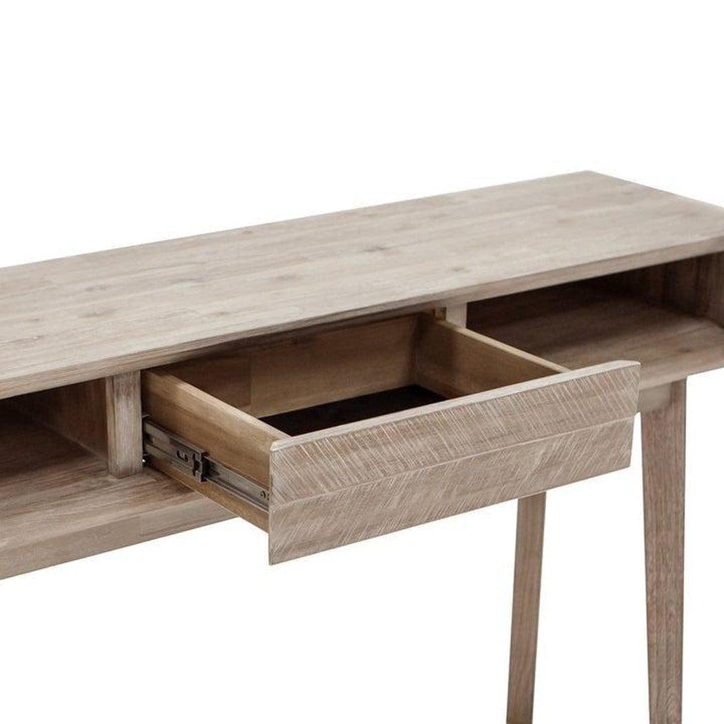 LH Home Wood  Wood Base Color Slim Console Sofa Table Shelves