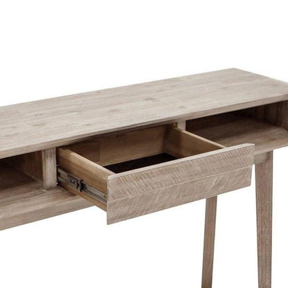 LH Home Wood  Wood Base Color Slim Console Sofa Table Shelves