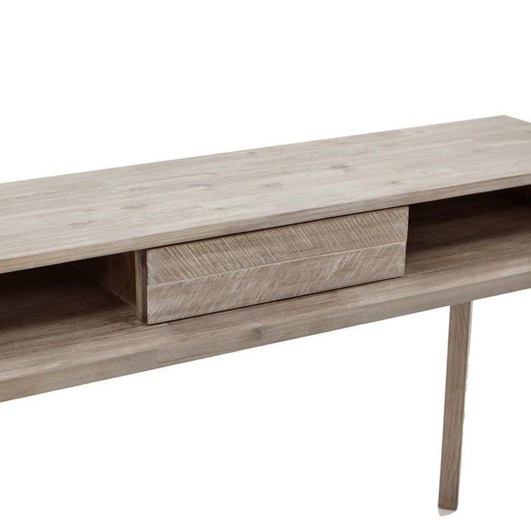 LH Home Wood  Wood Base Color Slim Console Sofa Table Shelves