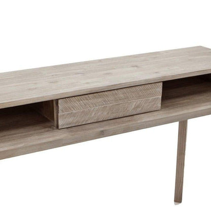 LH Home Wood  Wood Base Color Slim Console Sofa Table Shelves