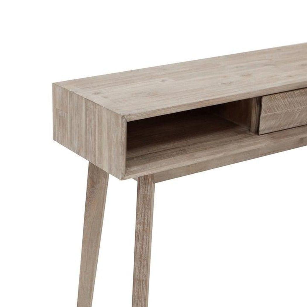 LH Home Wood  Wood Base Color Slim Console Sofa Table Shelves