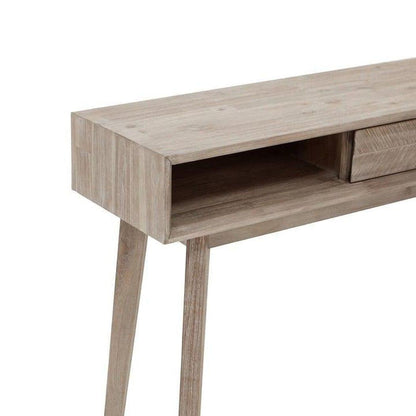 LH Home Wood  Wood Base Color Slim Console Sofa Table Shelves