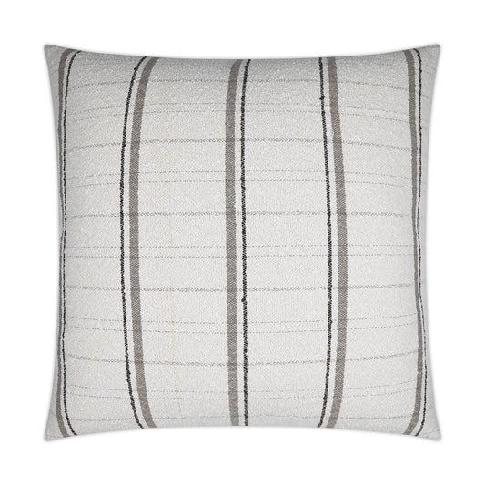 D.V. Kap Wooly Bully Snow Stripes White Grey Large Throw Pillow