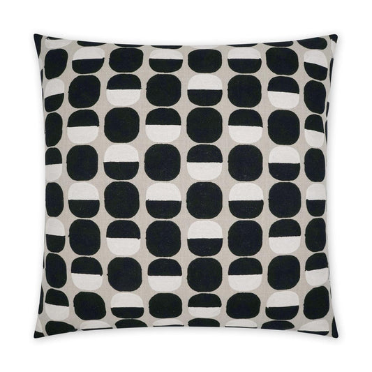 D.V. Kap Zuri Onyx Circular Dots Black Large Throw Pillow Insert