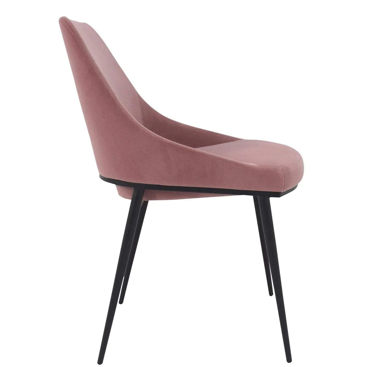 Modern Pink Velvet Dining Chair Set of 2