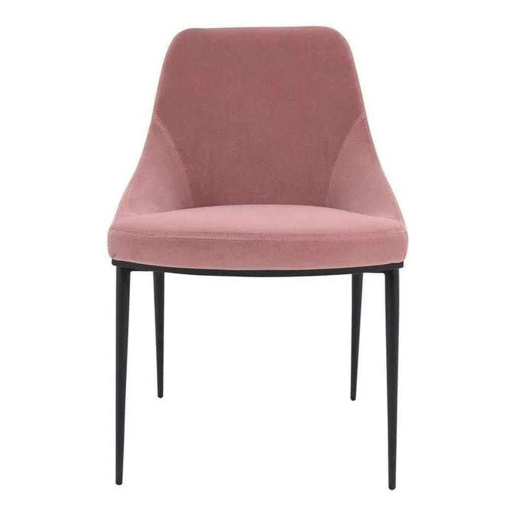 Modern Pink Velvet Dining Chair Set of 2